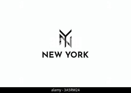 NY Letter Logo for New York Template Design Label Brand Identity Stock Vector
