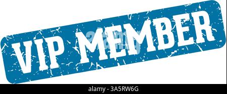 vip member stamp. vip member rectangular sign isolated on transparent background Stock Vector