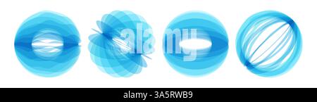 Set of spheres. Abstract geometric design. Vector illustration made of various overlapping elements. Applicable for banners, placards, posters or flye Stock Vector