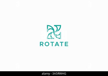 Rotate Logo Abstract Letter R Symbol Monogram Icon Initial Concept Branding Stock Vector