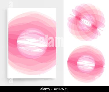 Set of spheres. Abstract geometric design. Vector illustration made of various overlapping elements. Applicable for banners, placards, posters or flye Stock Vector