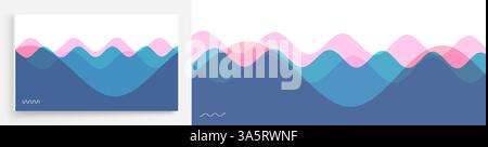 Abstract ocean seascape. Sea surface. Realistic landscape with waves. Nature background. Cover design template. 3d vector illustration for banner, fly Stock Vector