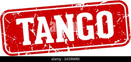 tango stamp. tango rectangular sign isolated on transparent background Stock Vector