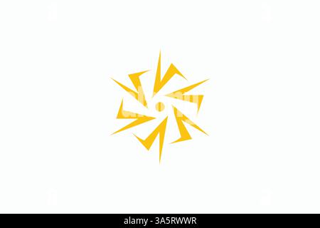Voltage Logo Letter V Rotate Shape for Business Electrical Industry Technology Stock Vector