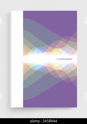 Abstract background with transparent overlapping waves with horizontal mirror reflection effect. Dynamic vector illustration for brochure, poster, pre Stock Vector