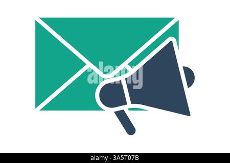 Email marketing icon. solid icon style. icon related to digital marketing. business elements vector illustration Stock Vector