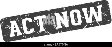 act now stamp. act now rectangular sign isolated on transparent background Stock Vector