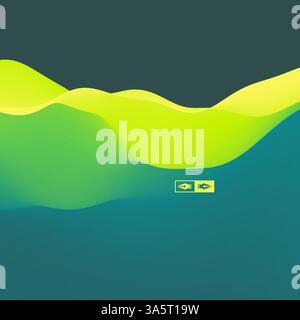 3D Wavy Background. Dynamic Effect. Abstract Vector Illustration. Design Template. Modern Pattern. Stock Vector