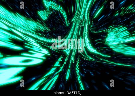 3d Data Digital Binary Tunnel Stock Photo