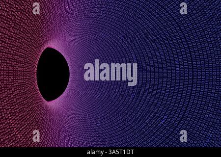 3d Data Digital Binary Tunnel Stock Photo