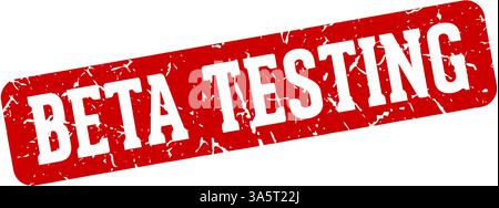 beta testing stamp. beta testing rectangular sign isolated on transparent background Stock Vector