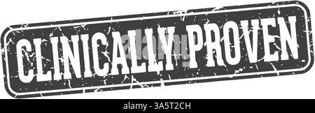 clinically proven stamp. clinically proven rectangular sign isolated on transparent background Stock Vector