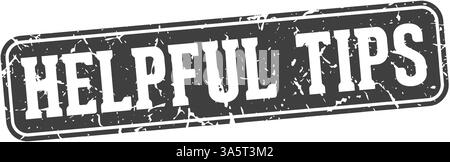 helpful tips stamp. helpful tips rectangular sign isolated on transparent background Stock Vector