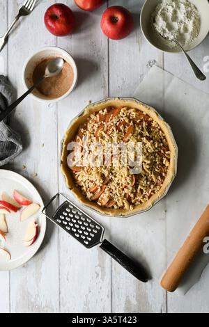 Baking an apple pie process Stock Photo
