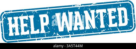 help wanted stamp. help wanted rectangular sign isolated on transparent background Stock Vector