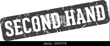 second hand stamp. second hand rectangular sign isolated on transparent background Stock Vector