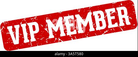 vip member stamp. vip member rectangular sign isolated on transparent background Stock Vector