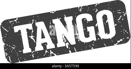 tango stamp. tango rectangular sign isolated on transparent background Stock Vector