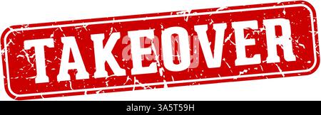 takeover stamp. takeover rectangular sign isolated on transparent background Stock Vector