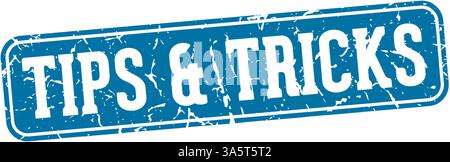 tips & tricks stamp. tips & tricks rectangular sign isolated on transparent background Stock Vector