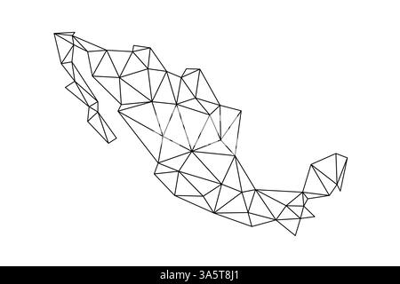 Mexico low poly origami style map. Geometric map simple abstract tech style. Stock Vector