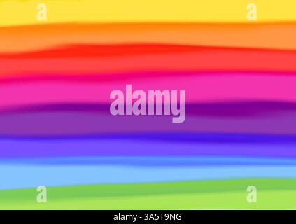 Hand painted rainbow coloured watercolour striped background design Stock Vector