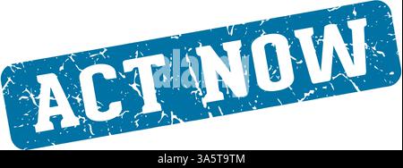 act now stamp. act now rectangular sign isolated on transparent background Stock Vector