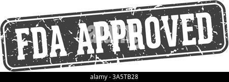 fda approved stamp. fda approved rectangular sign isolated on transparent background Stock Vector