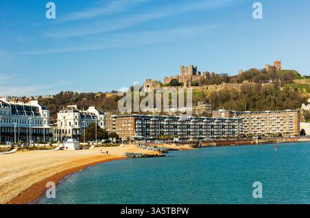 Dover seafront and Castle. Stock Photo