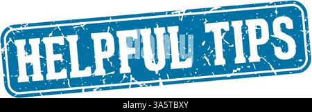 helpful tips stamp. helpful tips rectangular sign isolated on transparent background Stock Vector
