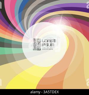 Abstract swirl background. Round frame with place for text. Vector illustration. Stock Vector