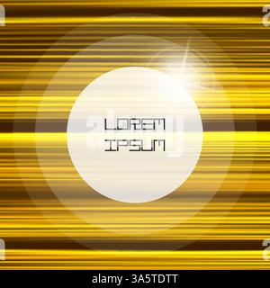 Gold waves background. Metal plate with reflected light. Vector illustration with place for text. Stock Vector
