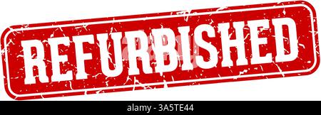 refurbished stamp. refurbished rectangular sign isolated on transparent background Stock Vector