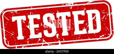 tested stamp. tested rectangular sign isolated on transparent ...