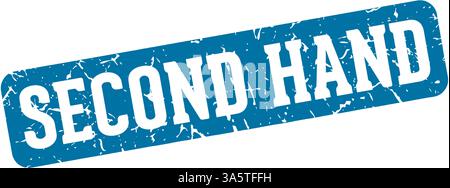second hand stamp. second hand rectangular sign isolated on transparent background Stock Vector