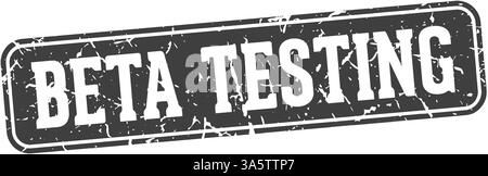 beta testing stamp. beta testing rectangular sign isolated on transparent background Stock Vector