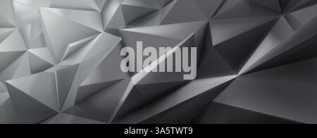 Vibrant abstract crystal background featuring a mosaic of interconnected gray and black shapes, creating a dynamic, geometric pattern with varying sha Stock Vector