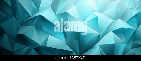 Vibrant abstract crystal background featuring a mosaic of interconnected light blue triangles, creating a dynamic, geometric pattern with varying shad Stock Vector