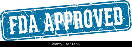 fda approved stamp. fda approved rectangular sign isolated on transparent background Stock Vector