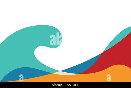 Fluid wave colorful abstract background dynamic vector. Summer Abstract Background Design Stock Vector