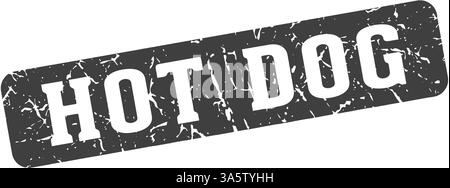 hot dog stamp. hot dog rectangular sign isolated on transparent background Stock Vector