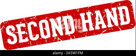 second hand stamp. second hand rectangular sign isolated on transparent background Stock Vector
