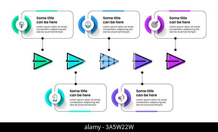 Infographic template with icons and 5 options or steps. Paper planes. Can be used for workflow layout, diagram, banner, webdesign. Vector illustration Stock Vector