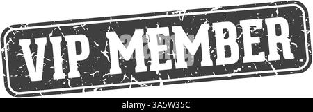 vip member stamp. vip member rectangular sign isolated on transparent background Stock Vector