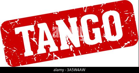tango stamp. tango rectangular sign isolated on transparent background Stock Vector