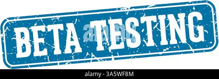 beta testing stamp. beta testing rectangular sign isolated on transparent background Stock Vector