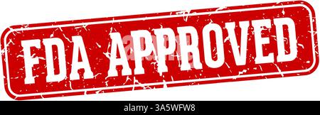 fda approved stamp. fda approved rectangular sign isolated on transparent background Stock Vector