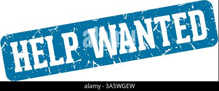 help wanted stamp. help wanted rectangular sign isolated on transparent background Stock Vector