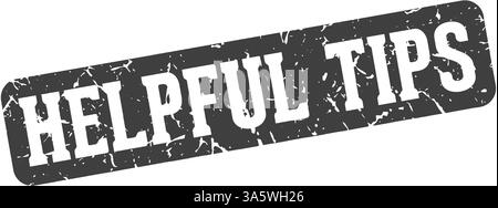 helpful tips stamp. helpful tips rectangular sign isolated on transparent background Stock Vector