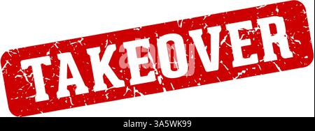 takeover stamp. takeover rectangular sign isolated on transparent background Stock Vector